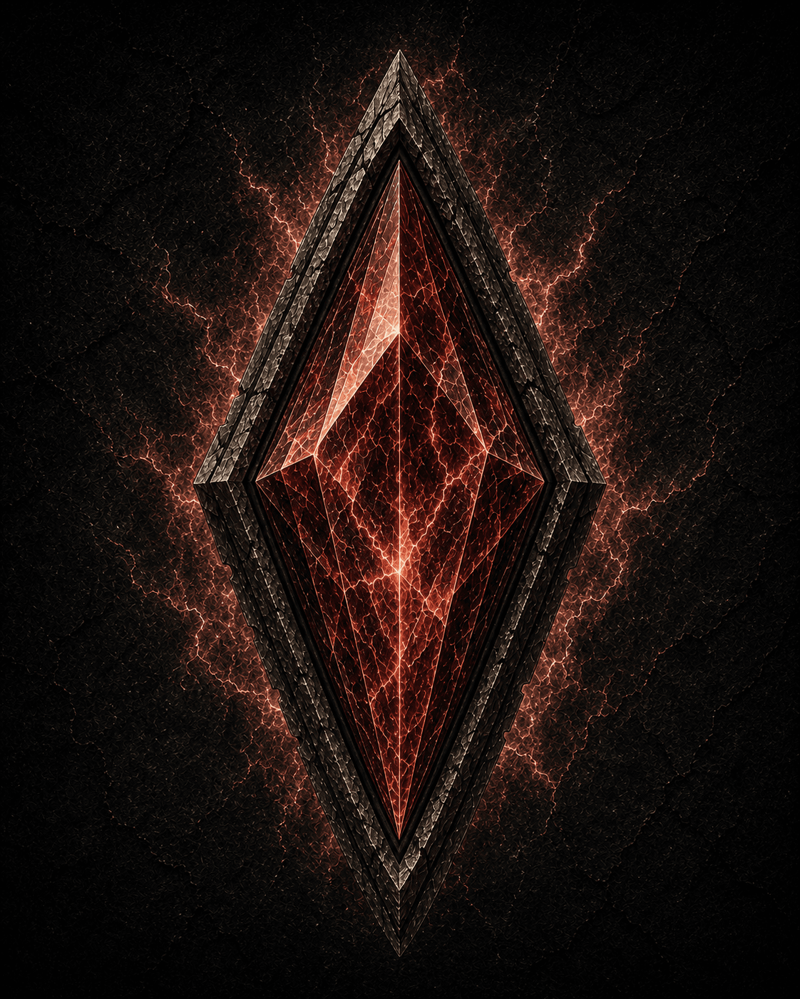 Deep red-brown / garnet — memory, weight, ancient strength, war beneath the earth